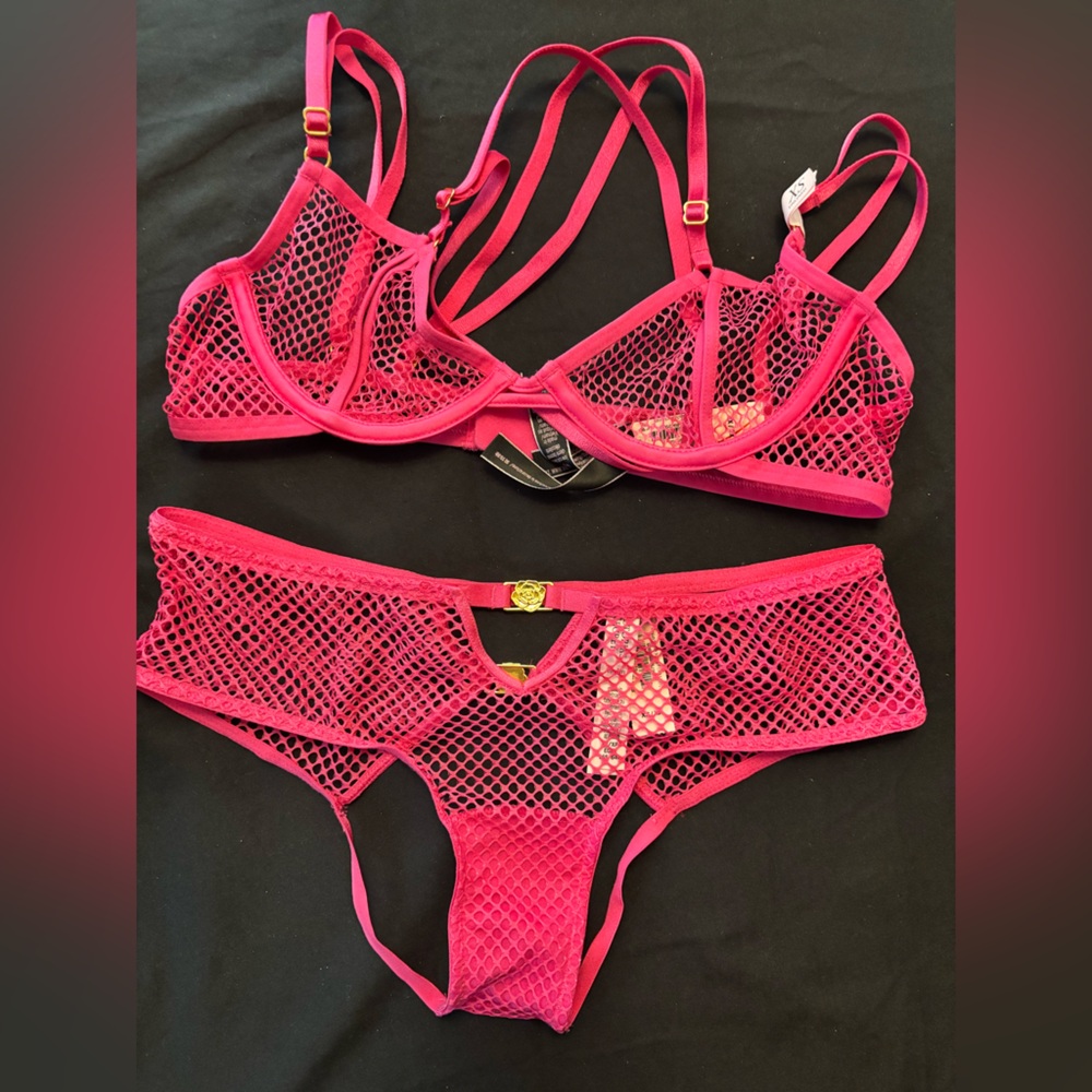 Victoria's Secret Fuchsia Mesh Lingerie